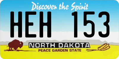 ND license plate HEH153