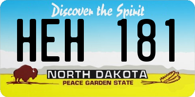 ND license plate HEH181