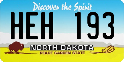 ND license plate HEH193