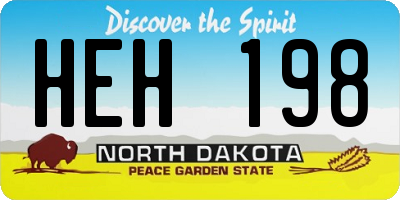 ND license plate HEH198