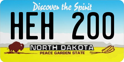 ND license plate HEH200