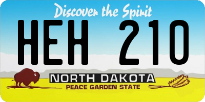 ND license plate HEH210