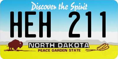 ND license plate HEH211