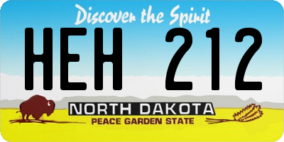 ND license plate HEH212