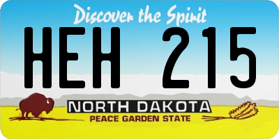 ND license plate HEH215