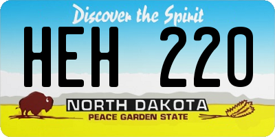 ND license plate HEH220
