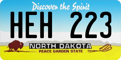 ND license plate HEH223