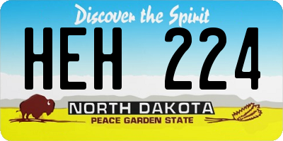 ND license plate HEH224