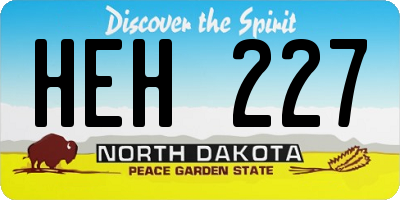 ND license plate HEH227