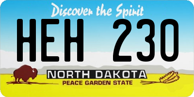 ND license plate HEH230