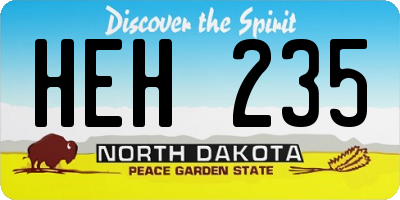 ND license plate HEH235