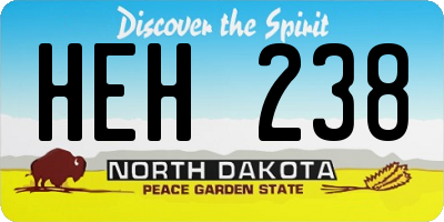 ND license plate HEH238