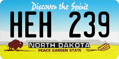ND license plate HEH239