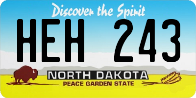 ND license plate HEH243