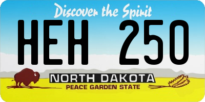 ND license plate HEH250