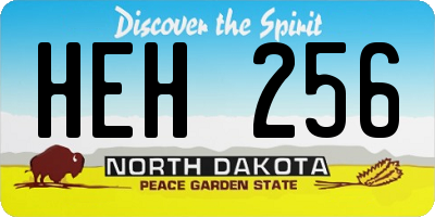 ND license plate HEH256