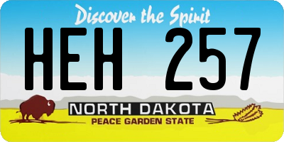 ND license plate HEH257