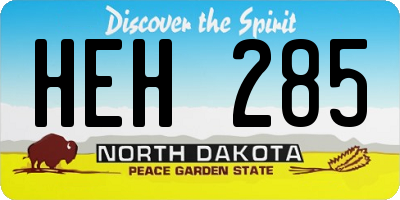 ND license plate HEH285