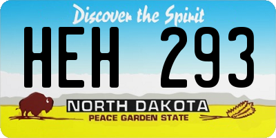 ND license plate HEH293