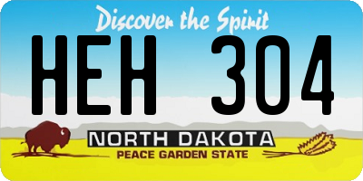 ND license plate HEH304