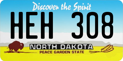 ND license plate HEH308