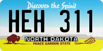 ND license plate HEH311