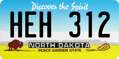ND license plate HEH312