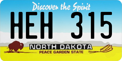 ND license plate HEH315