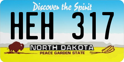 ND license plate HEH317