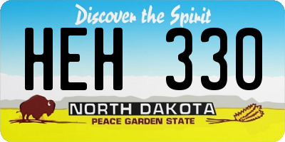 ND license plate HEH330