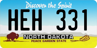 ND license plate HEH331