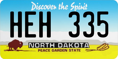 ND license plate HEH335
