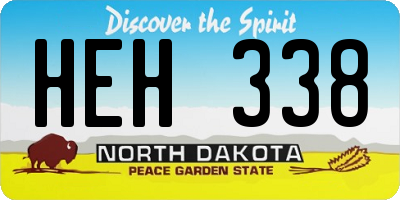 ND license plate HEH338