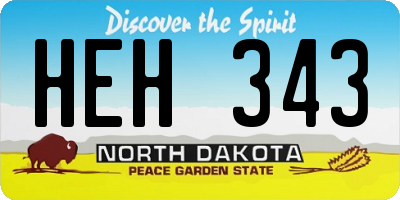 ND license plate HEH343