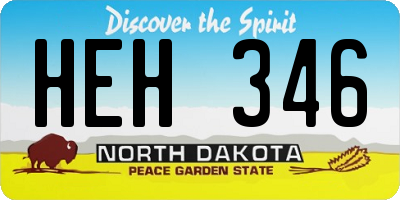 ND license plate HEH346