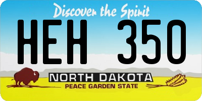 ND license plate HEH350