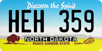 ND license plate HEH359
