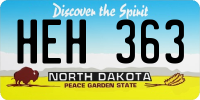 ND license plate HEH363