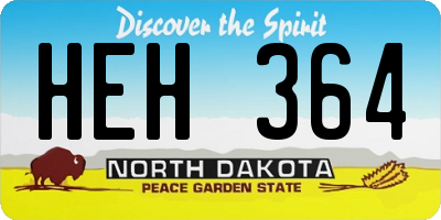 ND license plate HEH364