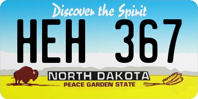 ND license plate HEH367