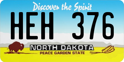ND license plate HEH376