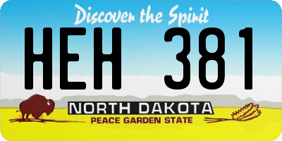 ND license plate HEH381