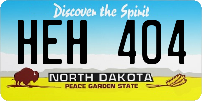 ND license plate HEH404