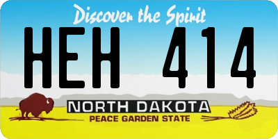 ND license plate HEH414