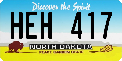 ND license plate HEH417