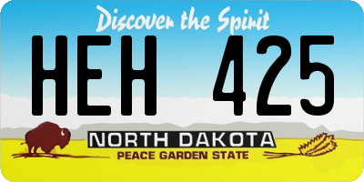ND license plate HEH425