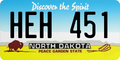 ND license plate HEH451