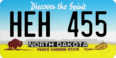 ND license plate HEH455