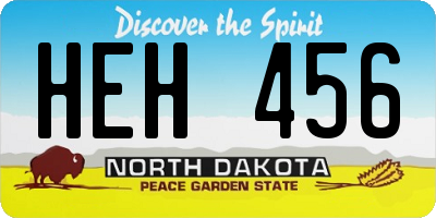 ND license plate HEH456