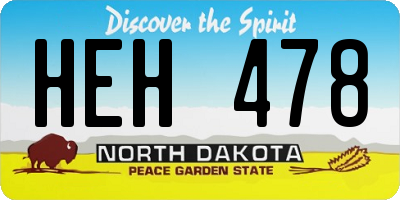 ND license plate HEH478